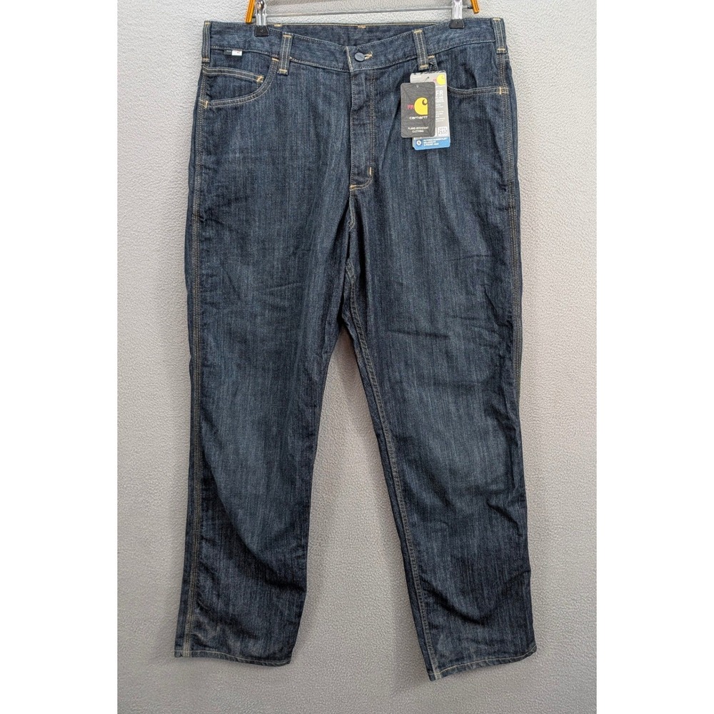 Carhartt Men's Force FR Flame Resistant Relaxed Fit Jeans Men's 38x34 Blue NWT